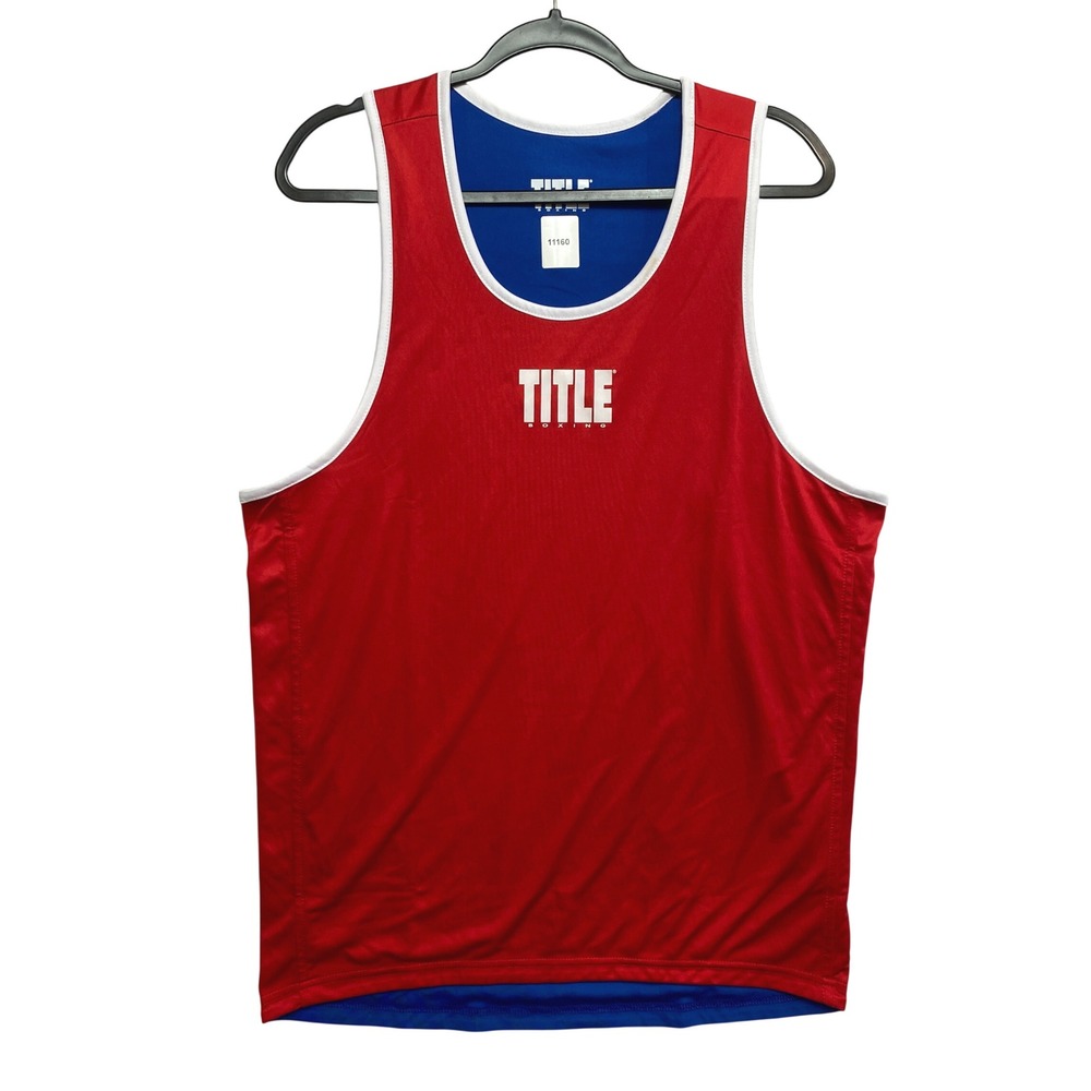 Title Boxing Reversible Tank Top Mens XL Red Blue Athletic Training Jersey